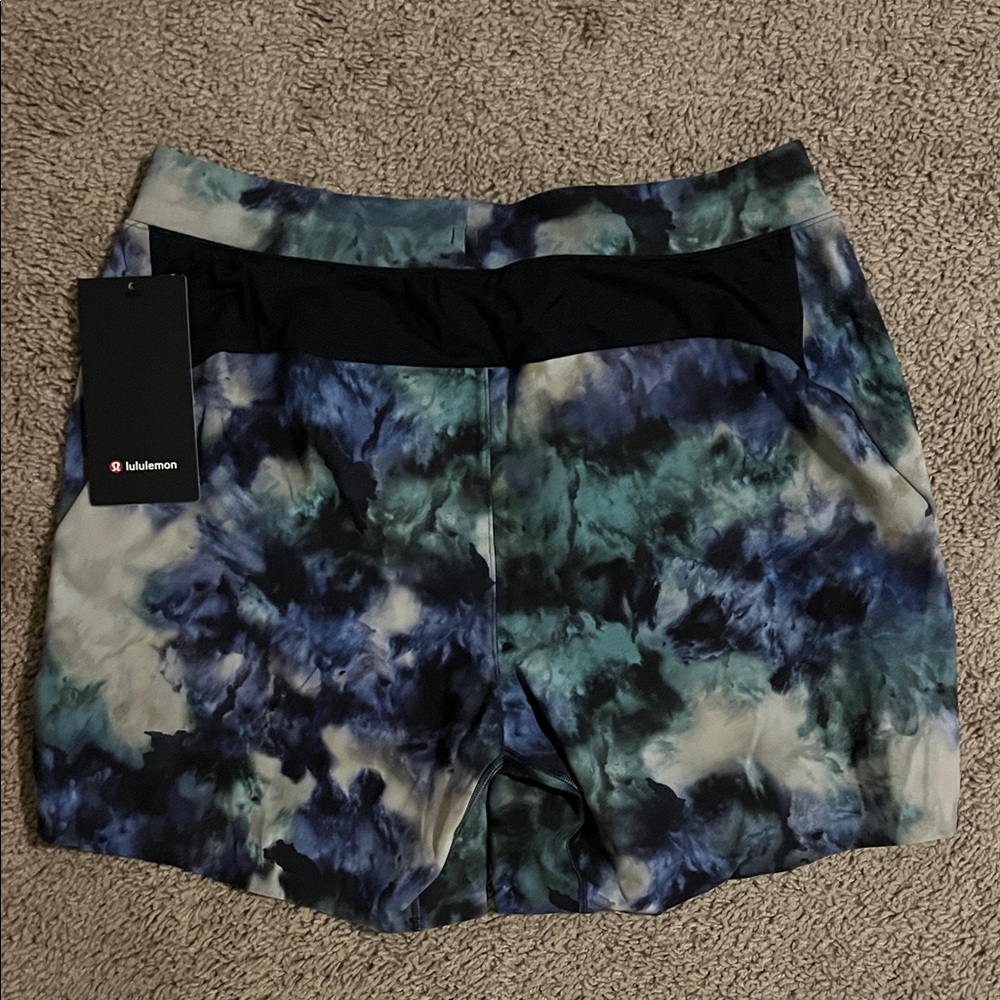 lululemon athletica Blue and Green Tie-Dye Athletic Shorts - Picture 2 of 2